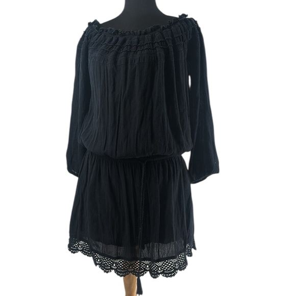 Roxy dress off the shoulder mini coverup boho beach vacation vibes sz sm - Picture 3 of 15